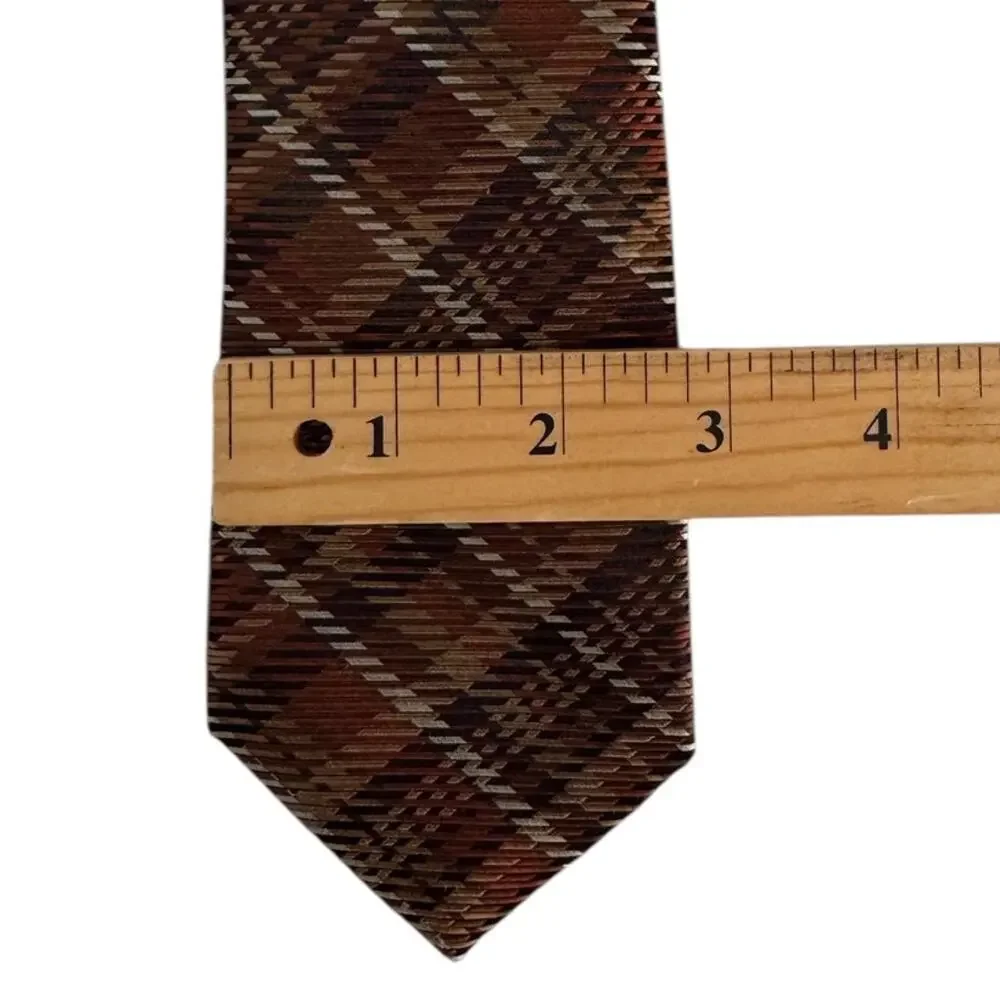 MICHELSONS Est. 1937 Brown Silk Work Attire Busness Tie